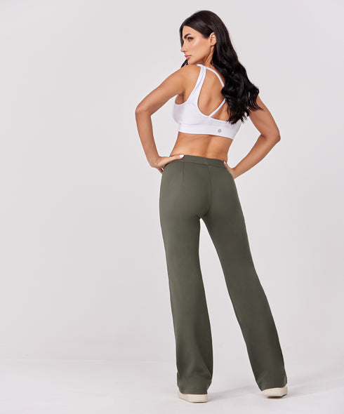 Ponte flared pant - Khaki